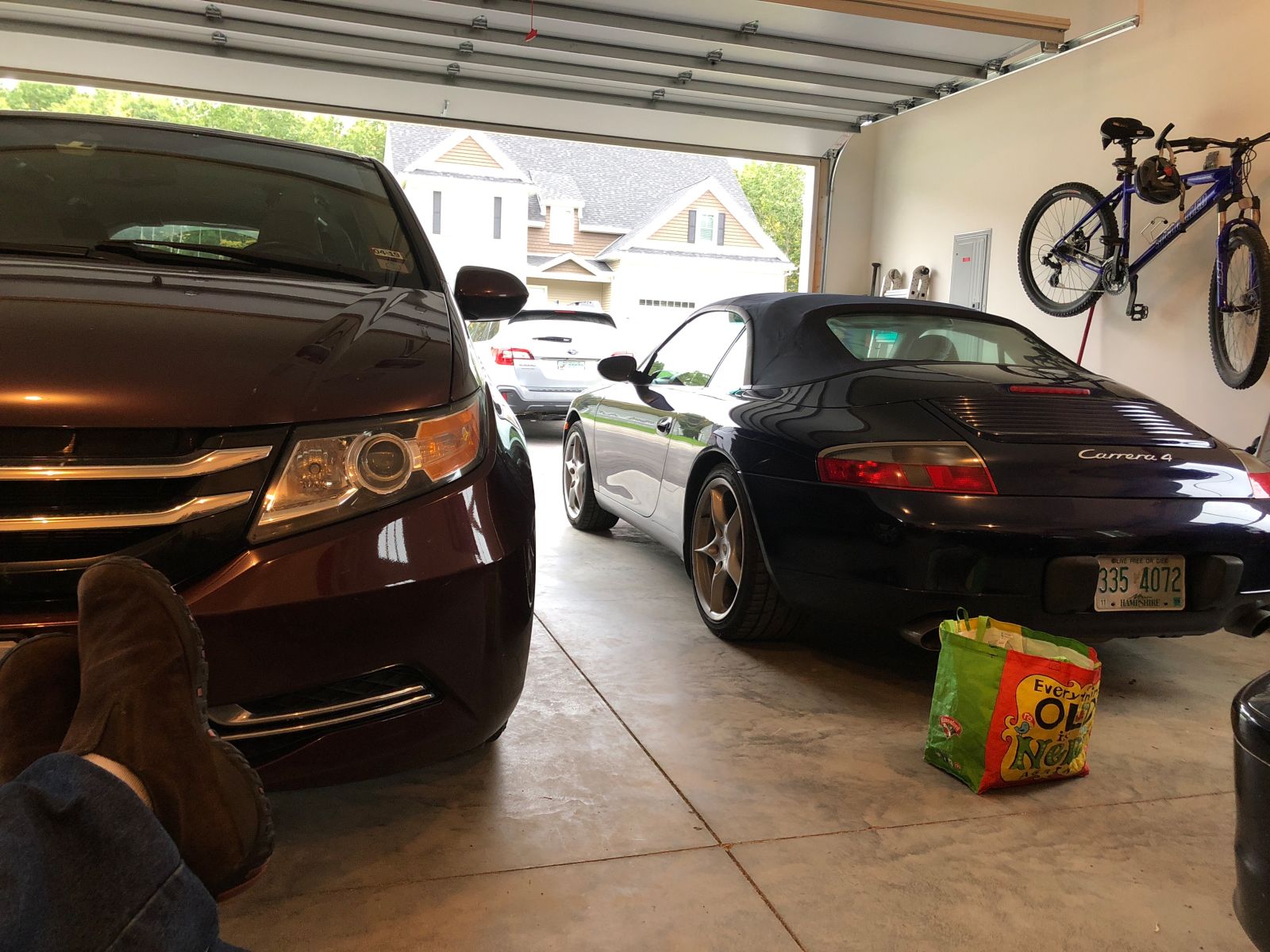 My garage looking the other way. Yes, the 2018 Outback gets the driveway. 