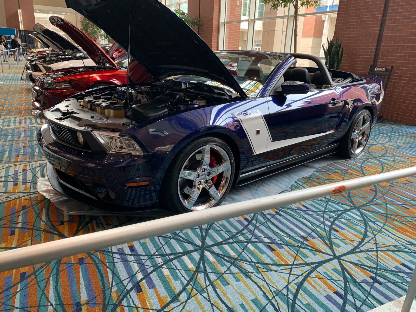 A Mustang display in the lobby