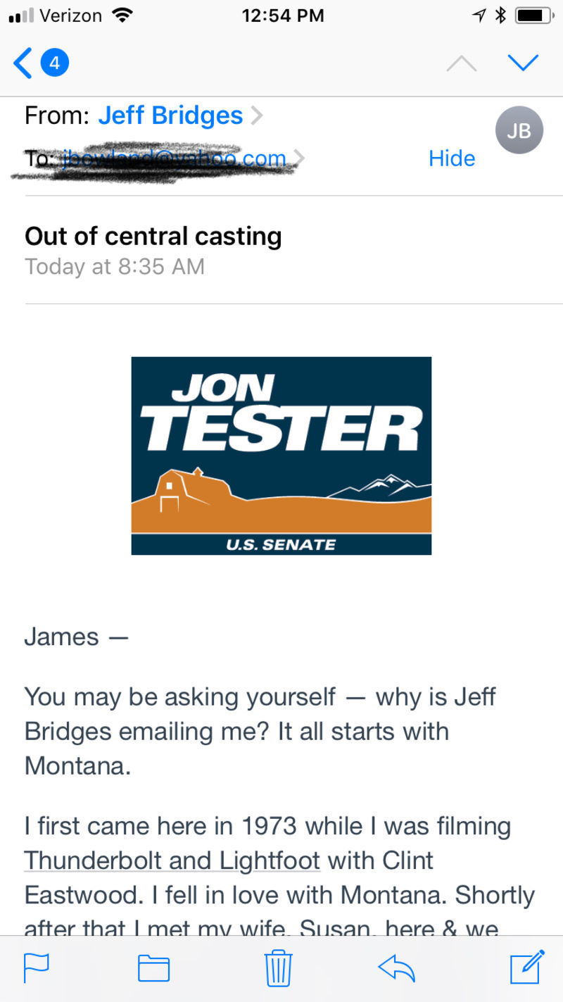 Illustration for article titled Jeff Bridges emailed me!!!