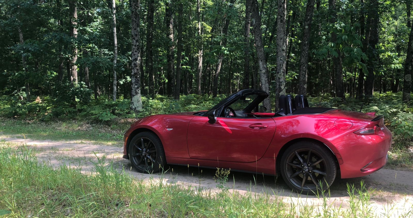 Illustration for article titled Took the Miata down some trails.