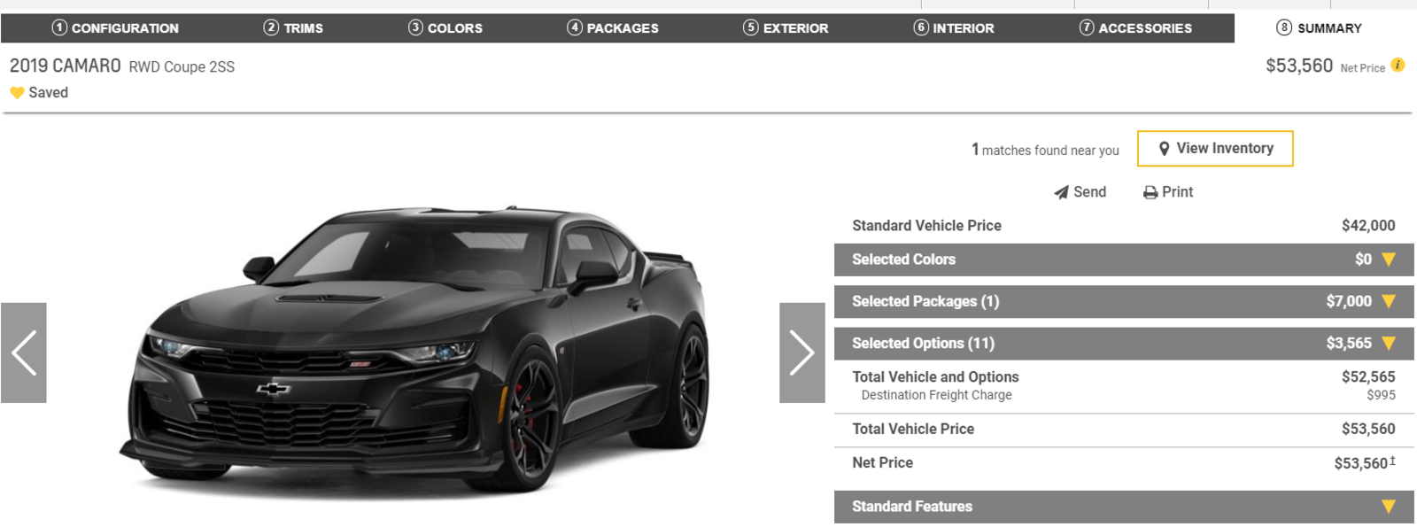 Illustration for article titled The 2019 Camaro configurator is online