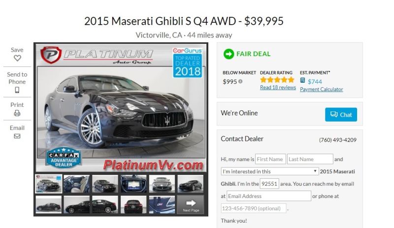 Illustration for article titled Why are Maserati Ghiblis so cheap?