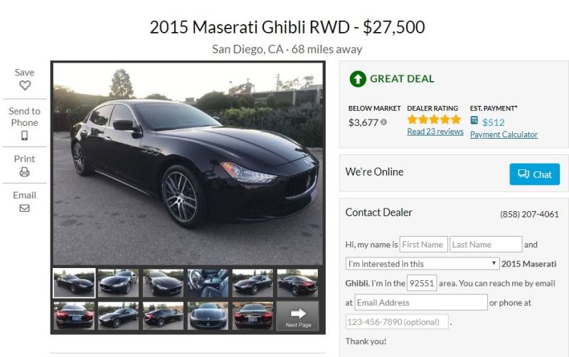 Illustration for article titled Why are Maserati Ghiblis so cheap?