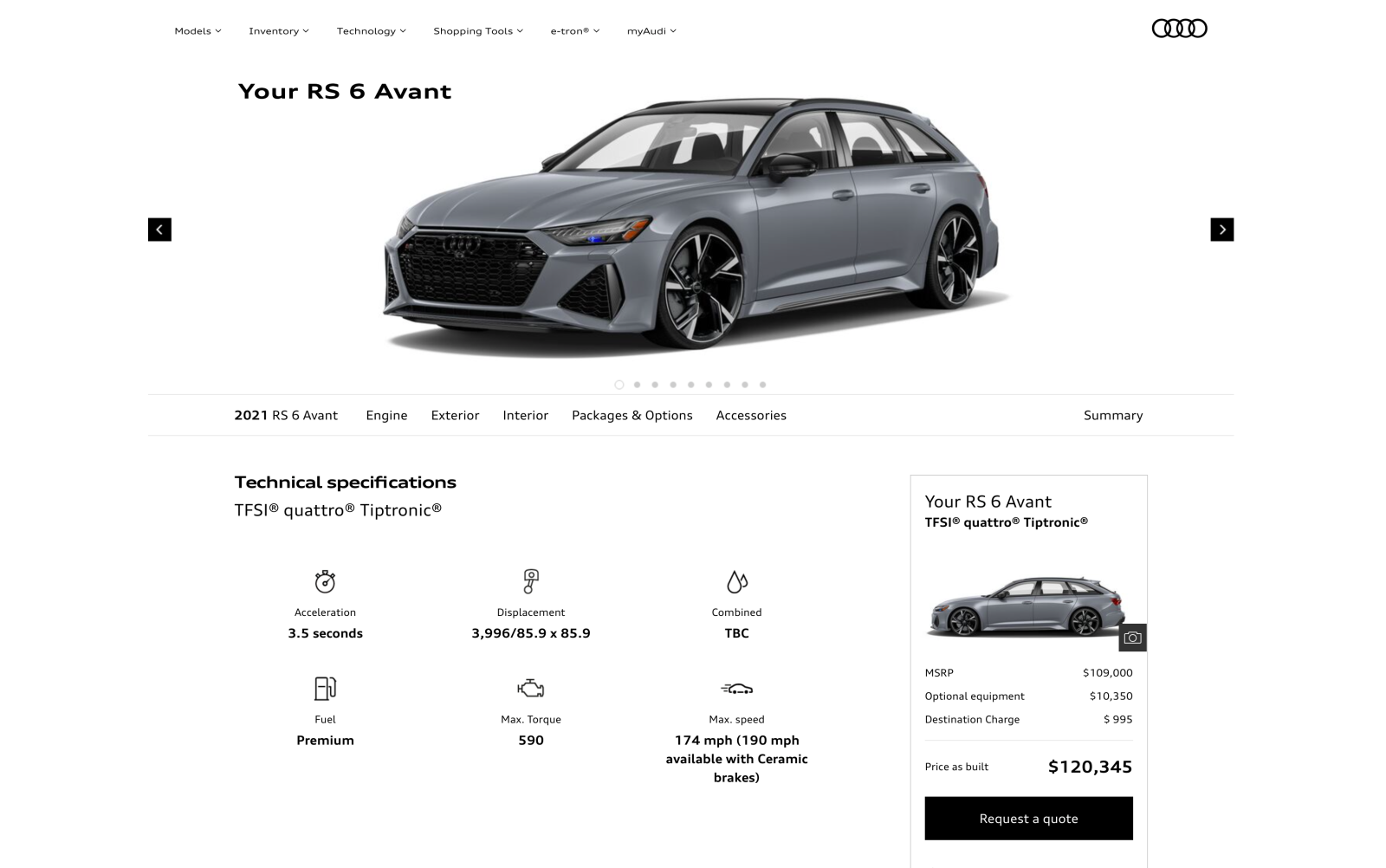 Illustration for article titled You can now configure your RS6 Avant
