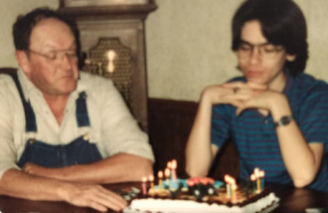 Me and Uncle Bill, and what looks like a birthday cake