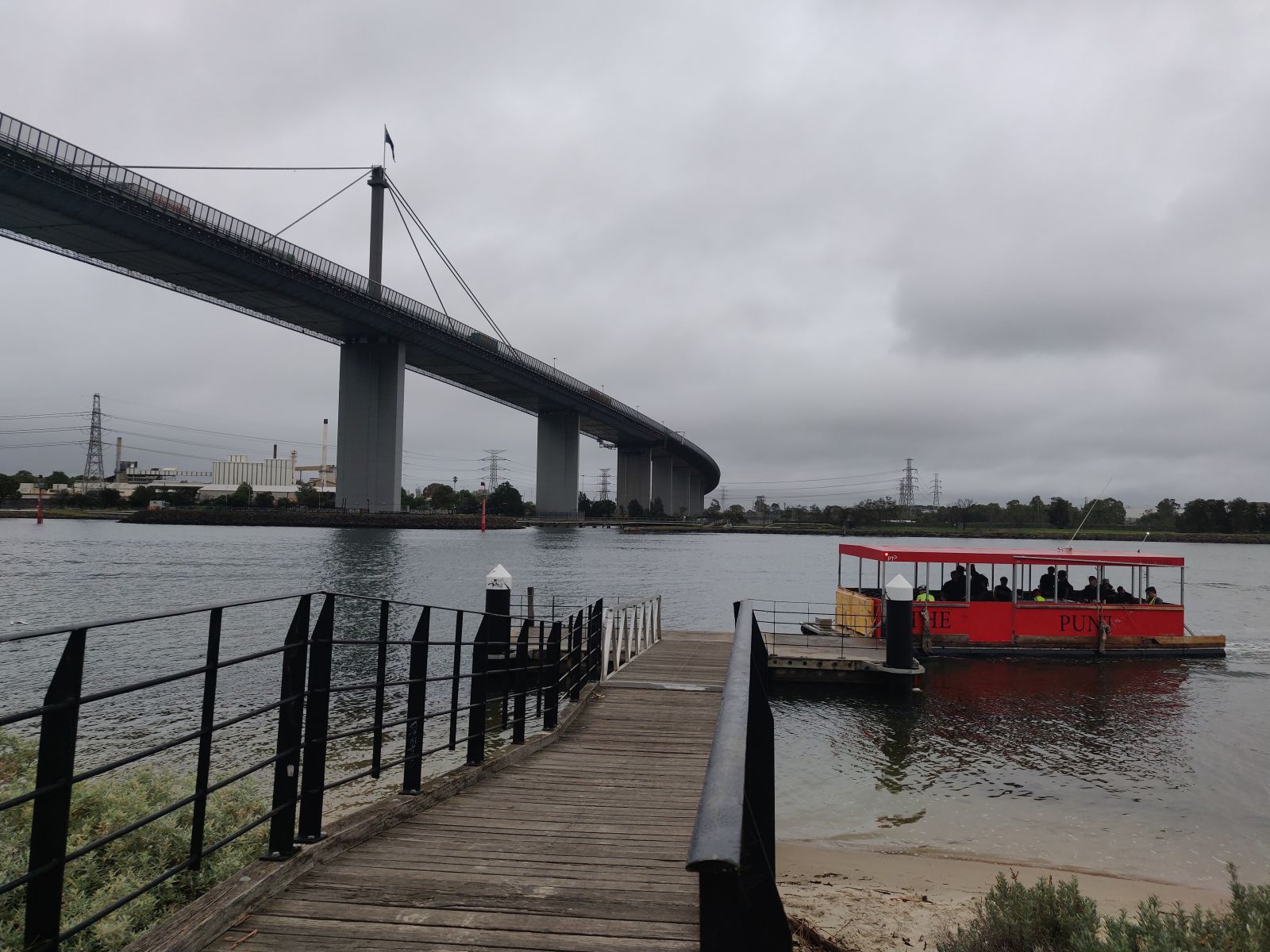 The West Gate Bridge, and the little ferry I used to cross the river. Can’t run on the bridge.