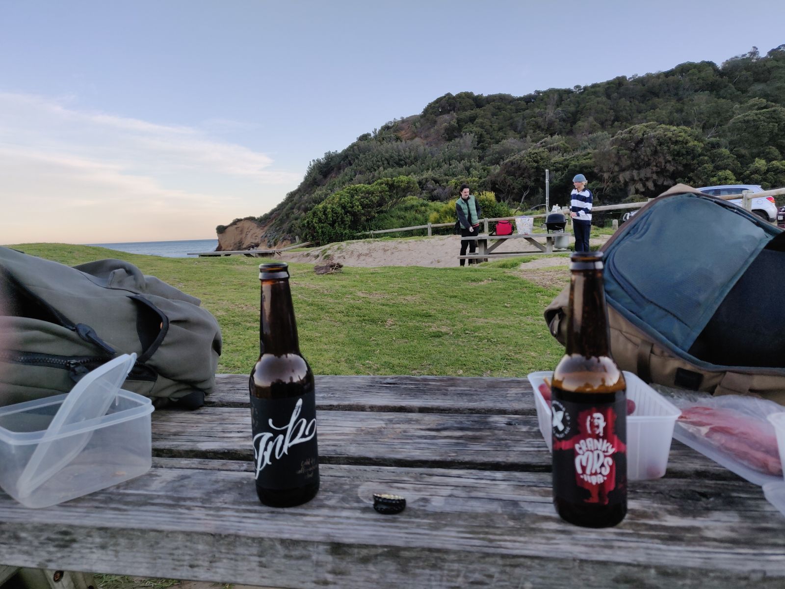 Local beers by the beach on the way home. This sort of chilling before the sun went down is what we bought with our early start