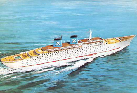 Chandris Cruises postcard of Atlantis, 1971-1972