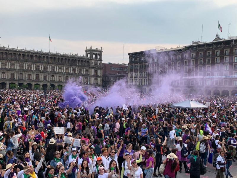The protest in Mexico City’s central square.