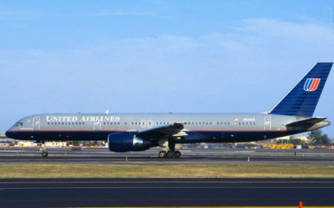Boeing 757-200 N591UA at an unknown location, photographed just three days before it was hijacked 
