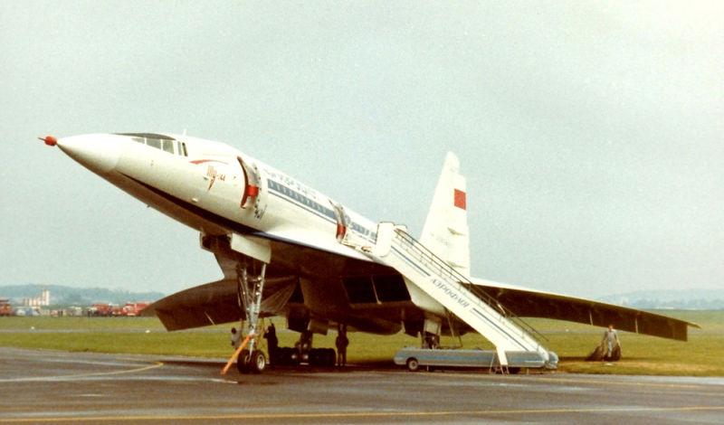 The Tu-144 parked on the tarmac at Le Bourget the day before the accident. (P.L. Thill)