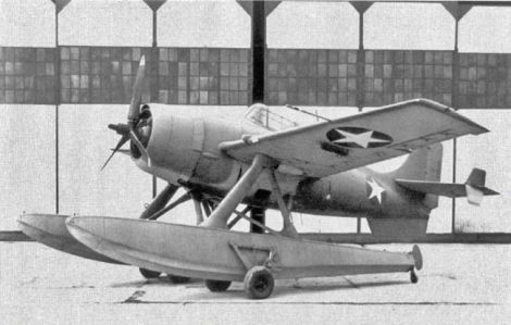 A fish out of water: The Grumman Wildcatfish parked on shore. Note the added ventral fin beneath the tail for added stability. (US Navy)