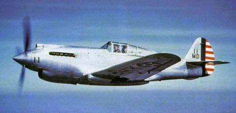 Curtiss XP-40 prototype in flight (US Air Force)