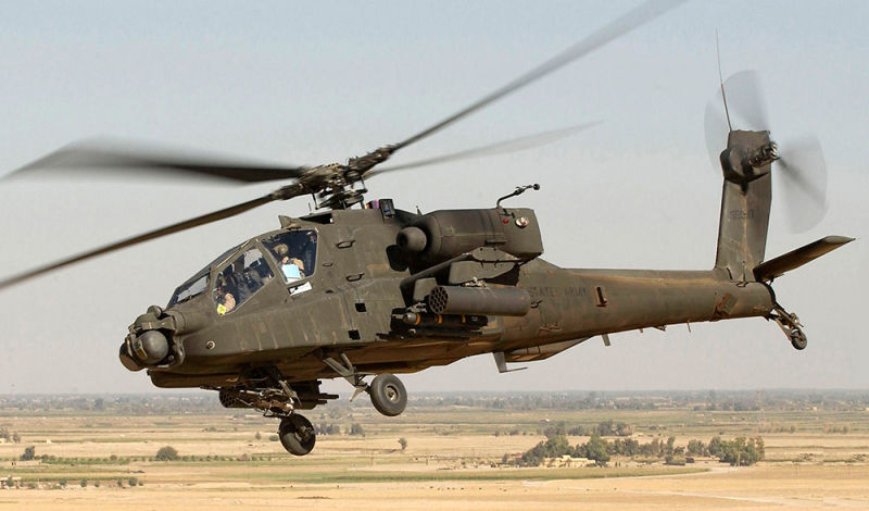 US Army AH-64 Apache attack helicopters, like this one photographed in Iraq in 2005, helped clear Iraqi radar defenses on the opening night of the air assault (US Army)