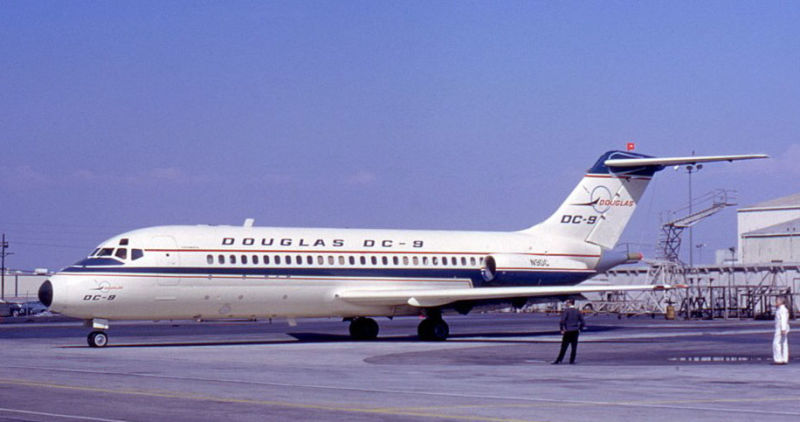 The DC-9 prototype, registered N9DC (Douglas Aircraft)