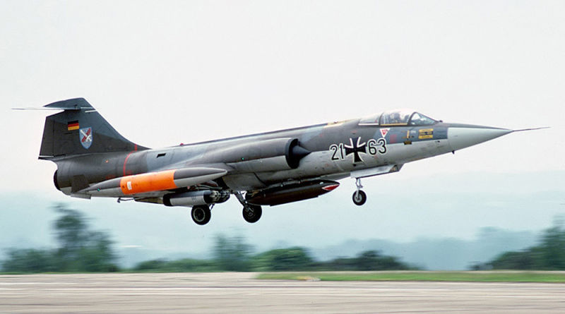 An F-104G of Jagdbombergeschwader 31 photographed in 1977. This aircraft was license built by MBB, and was later sold to Turkey. (Mike Freer)