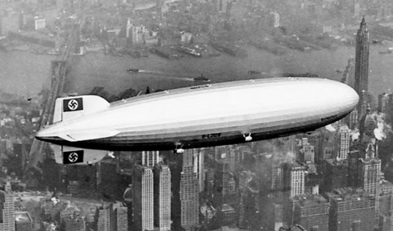 Hindenburg over New York City in 1937 (Associated Press)