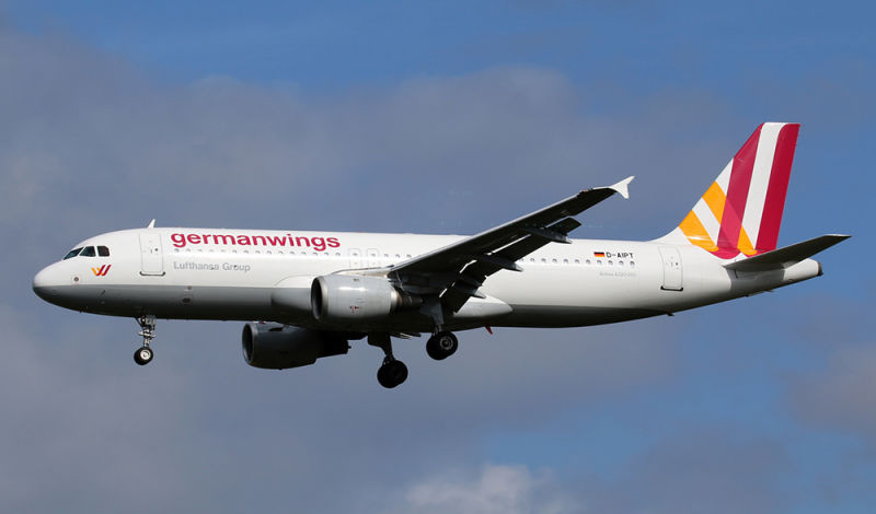 Germanwings Airbus A320. NOTE: This is not the accident aircraft (wiltshirespotter)