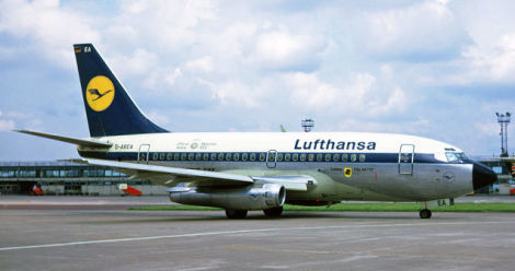 A 737-130, the second prototype, delivered to Lufthansa in 1968. It later saw service with America West and Ansett New Zealand. It was broken up in 1995. (Ken Fielding)