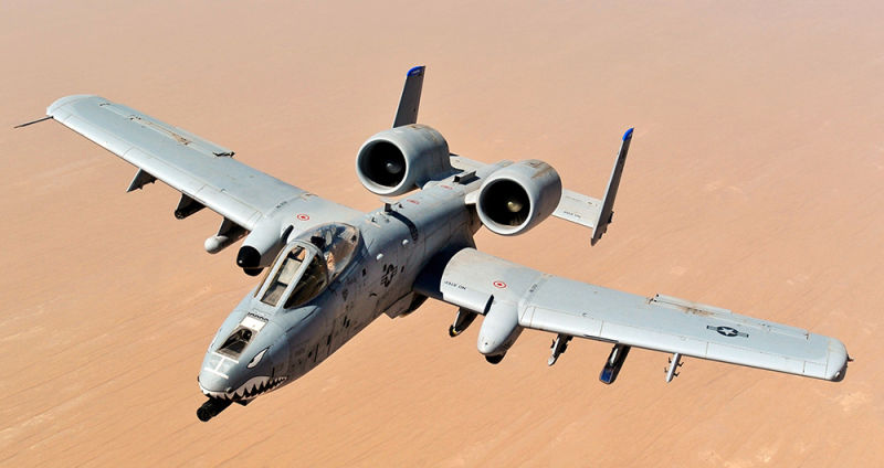 An A-10 Thunderbolt II from the 74th Fighter Squadron approaches a tanker to take on fuel over Afghanistan in support of Operation Enduring Freedom. (US Air Force)