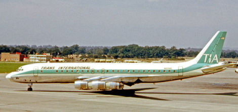 The first Douglas DC-8, N8008D. It was built as a DC-8-10, but later converted to DC-8-51 with improved engines. (RuthAS)