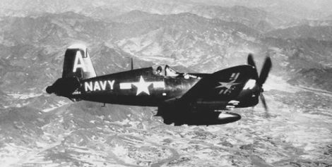 F4U-4 Corsair over Korea in 1951 (US Navy)
