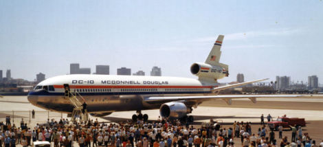 The DC-10 prototype (N803U) on display at Lindbergh Field, now San Diego International Airport (San Diego Air and Space Museum)