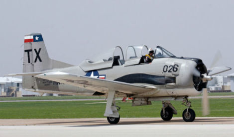 T-28A warbird performing at Naval Air Station Joint Reserve Base Fort Worth. (Tim Shaffer)