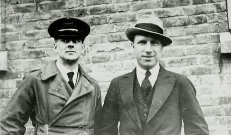 John Alcock (right) with Arthur Brown in 1919 (Author unknown)