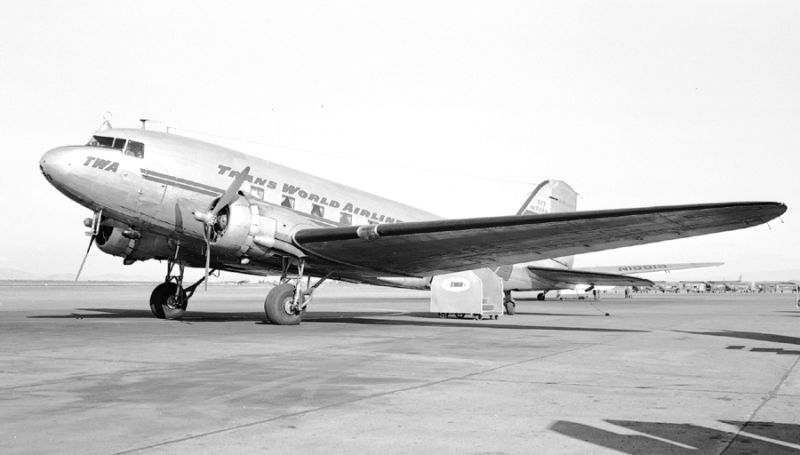 A Trans World Airlines DC-3. The DC-3 revolutionized commercial air travel, and served as the basis for the C-47 Dakota. (Bill Larkins)