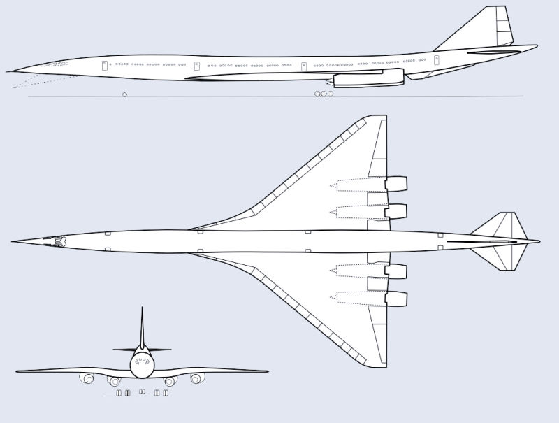 Once the swing wing was abandoned, Boeing settled on a more traditional compound delta wing. (Nubifer)