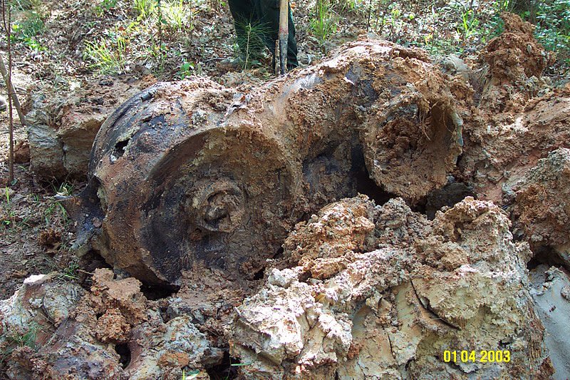 A large pice of debris from Columbia’s main engines was found in Fort Polk, Louisiana (NASA)