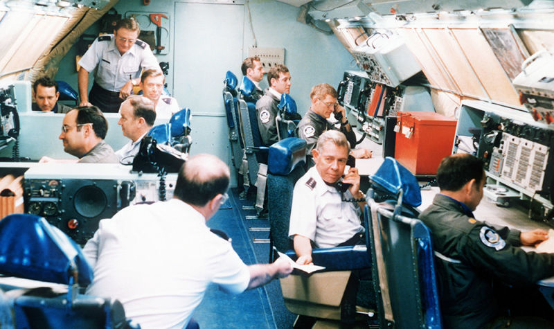 US Air Force General Richard Ellis on board Looking Glass. Ellis served as the commander in chief of the Strategic Air Command and director of the Joint Strategic Target Planning Staff based at Offutt AFB. (US Air Force)