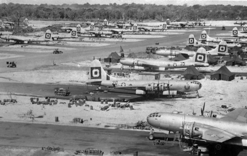 USAAF B-29 bombers stationed at Guam in 1945. (US Air Force)