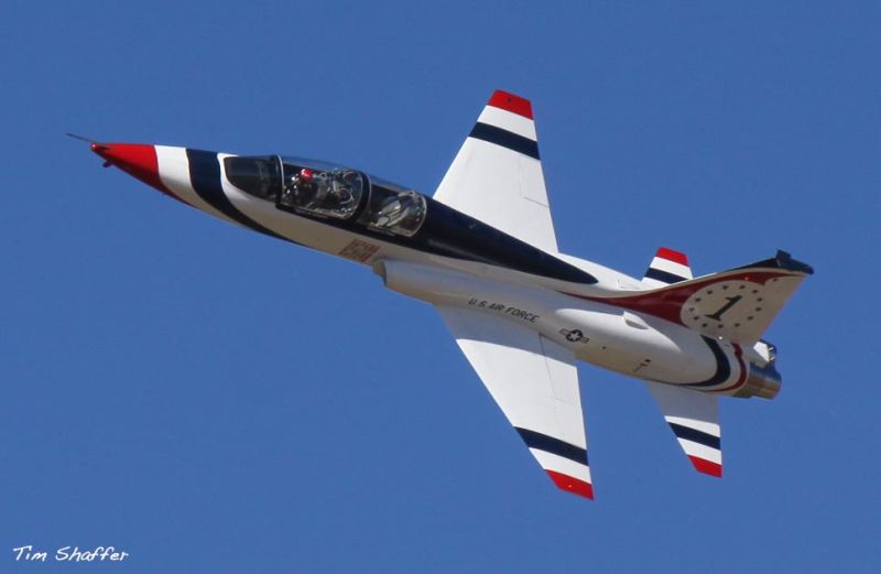 A privately-owned T-38 in US Air Force Thunderbirds livery (Tim Shaffer)