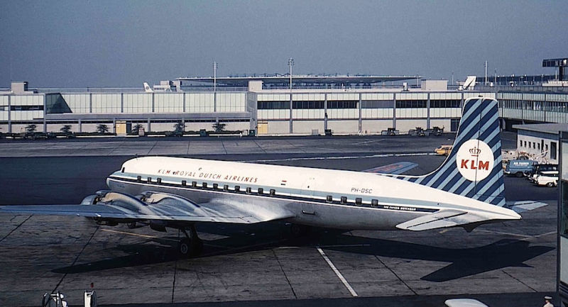 A Douglas DC-7C of Dutch carrier KLM at John F. Kennedy Airport in 1961 (Jon Proctor)