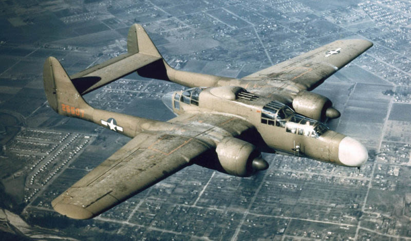 A P-61A painted in US Army Air Forces green some time in the 1940s (US Air Force)