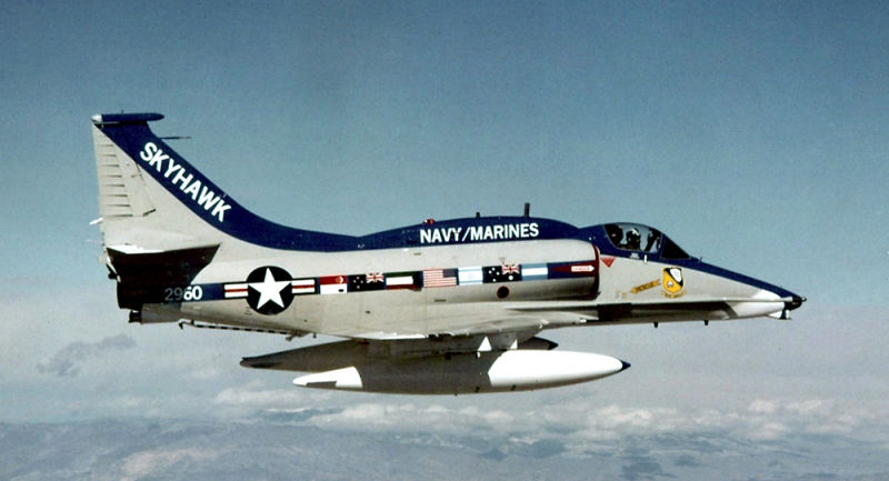 The 2,960th and last A-4 Skyhawk built was delivered to the USMC Marine Attack Squadron VMA-331 “Tomcats” in February 1979. This aircraft is now on display at the Flying Leatherneck Aviation Museum at Miramar, California. (US Navy)