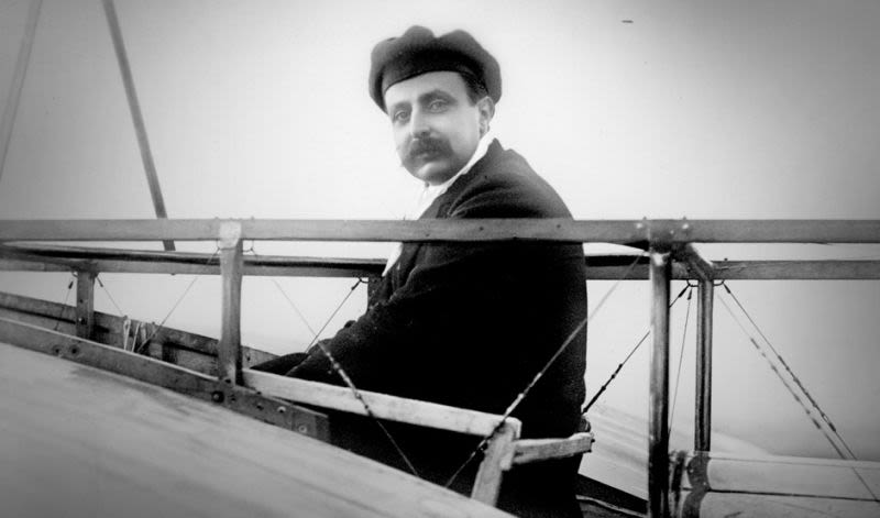 Louis Blériot at the controls of one of his monoplanes 