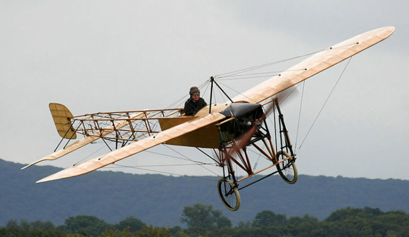 This Blériot XI was discovered disassembled in a barn, but otherwise complete. It was rebuilt and restored to airworthiness and first flown in 1991. In 1999, the pilot, Mikael Carlson, recreated Blériot’s historic crossing of the English Channel. 