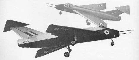 The Short SB.5 research aircraft, which was used to test different wing sweep angles. 