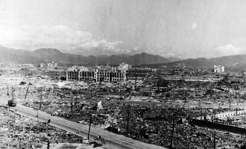 The devastated city of Hiroshima