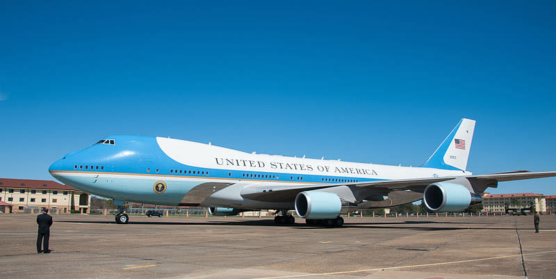The size and presence of Air Force One makes a statement of its own