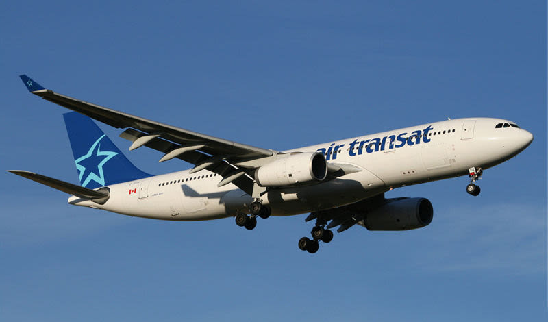 Air Transat Airbus A330 C-GITS landing at Calgary International Airport in 2008