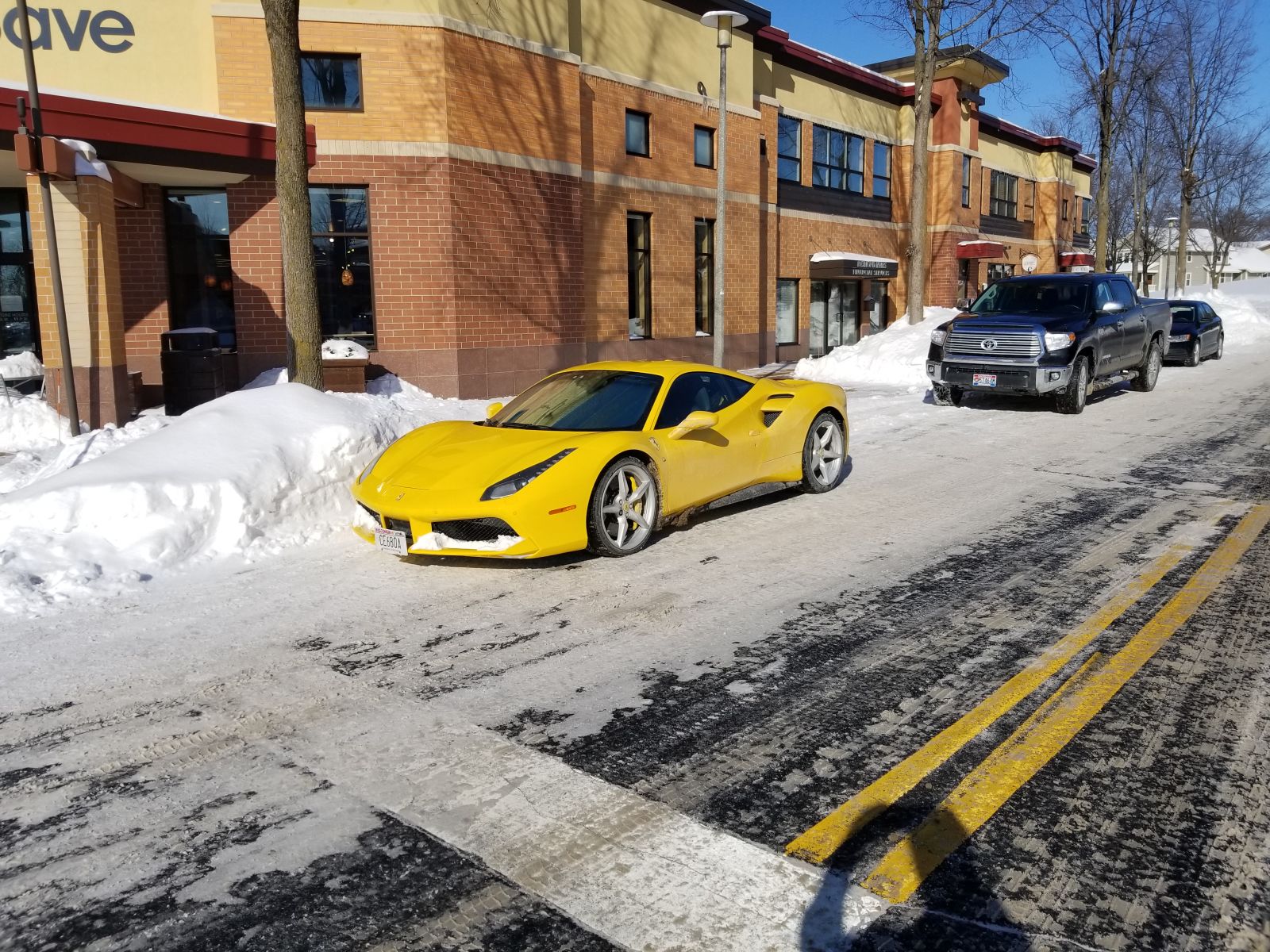Hungry Ferrari ate snow
