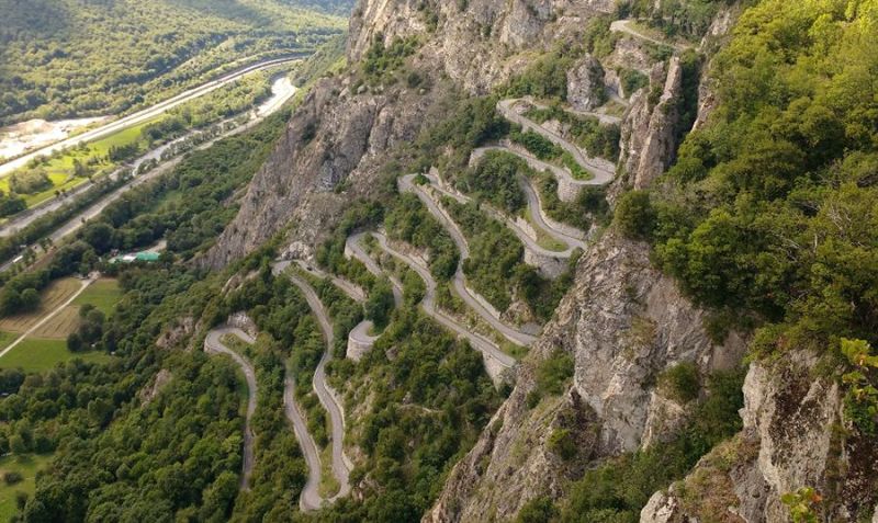 Imagine a road like this one, Col du Chaussy if you are curious, but way more wooded and with less visibility